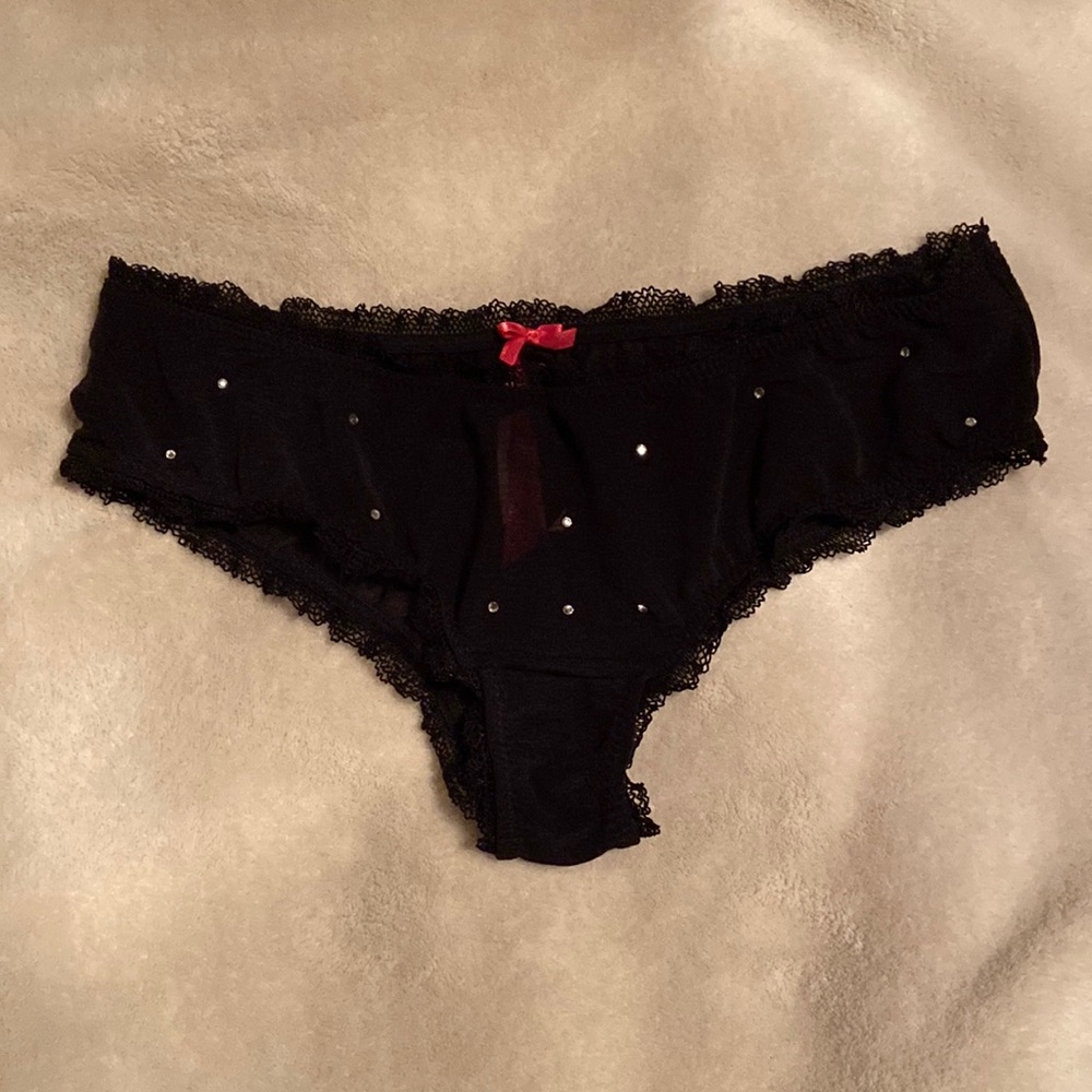 Victoria’s Secret Sexy Little Things Panties Black with Rhinestones